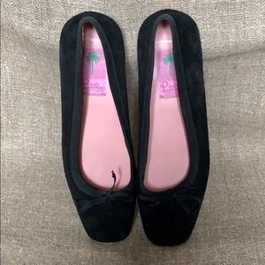 Lilly Pulitzer black suede ballet flats